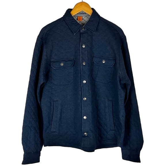 TAILOR VINTAGE PURETEC COOL QUILTED‎ BUTTON FRONT SHIRT NWOT MEN'S SIZE MEDIUM - Picture 2 of 13